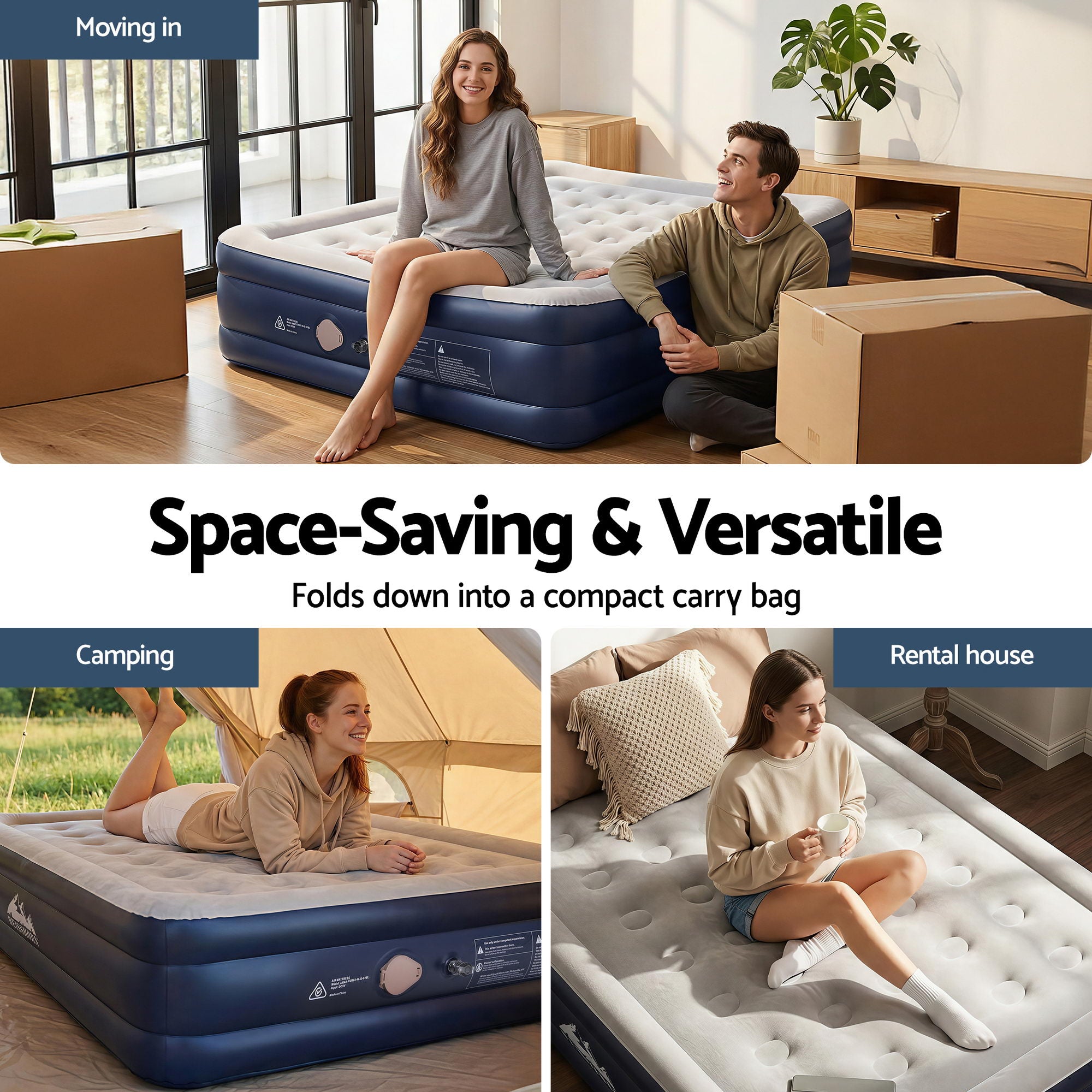 Weisshorn Air Mattress Queen Inflatable Bed 46cm Air bed Cube