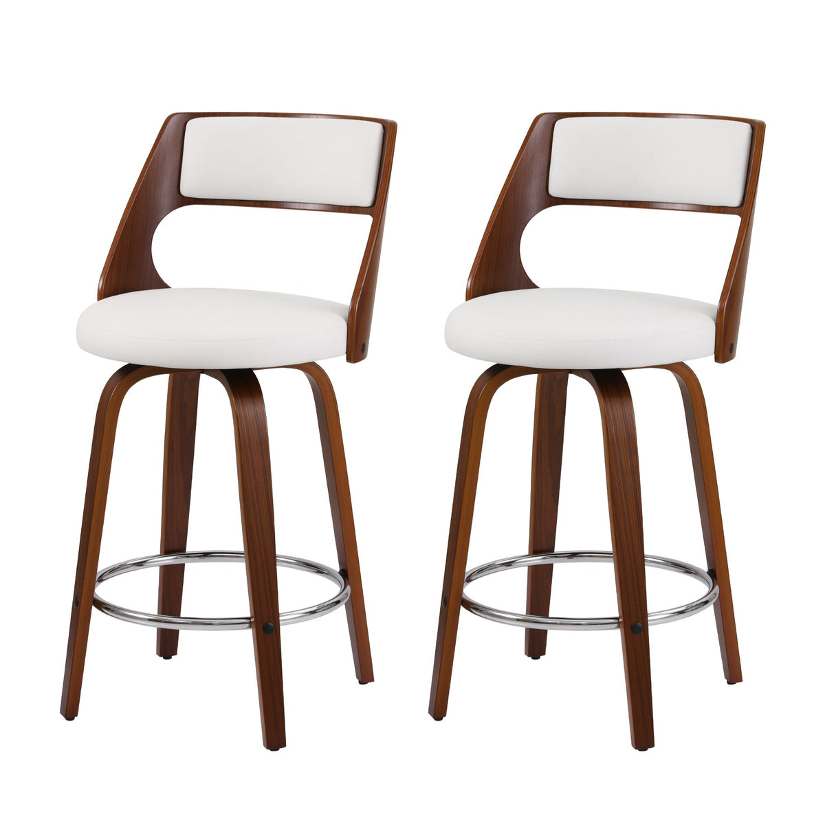 Artiss Wooden Bar Stools Set of 2 Swivel Kitchen Counter Stools Chair 65cm