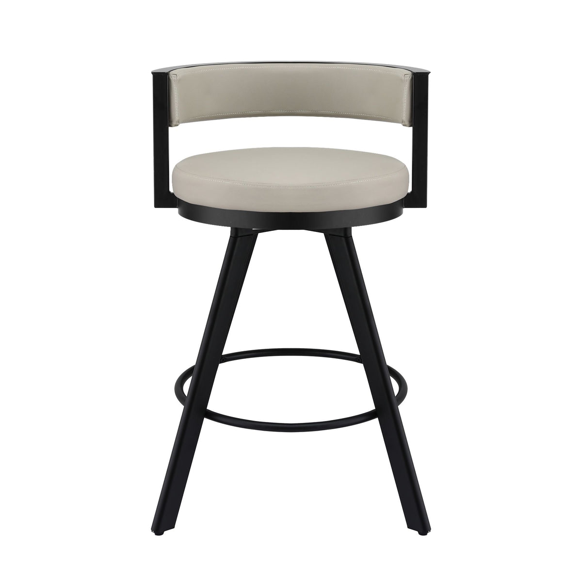 Artiss Bar Stools Set of 3 Swivel Counter Stools with Padded Backrest PU Leather Beige