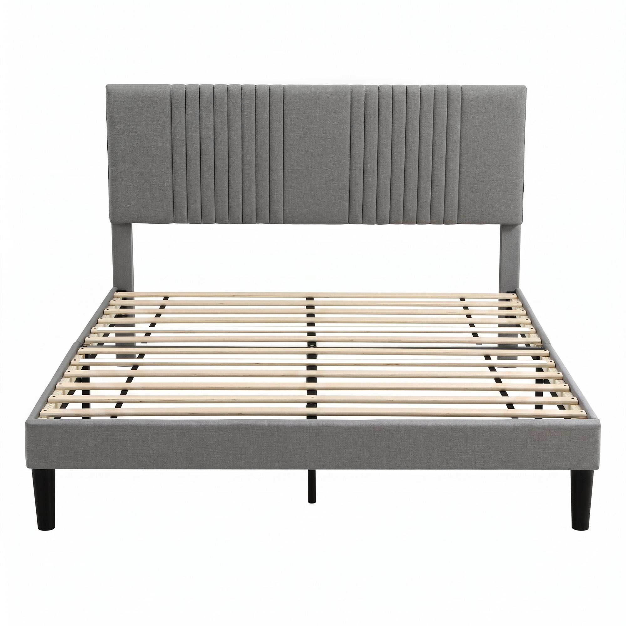Artiss Double Bed Frame with Adjustable Headboard, Grey, 300kg Capacity