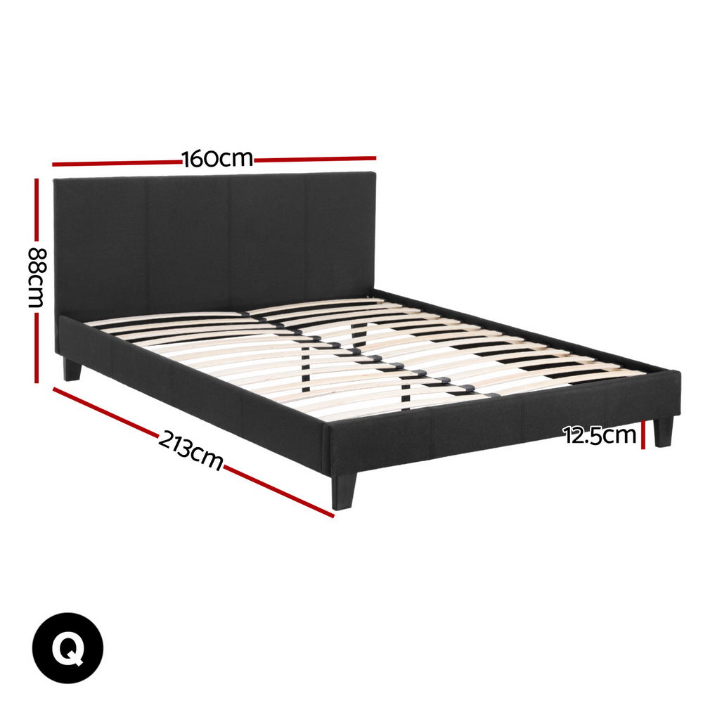 Artiss BedStory Queen Bed Frame Mattress Set Platform Upholstered Hybrid Pocket Coil