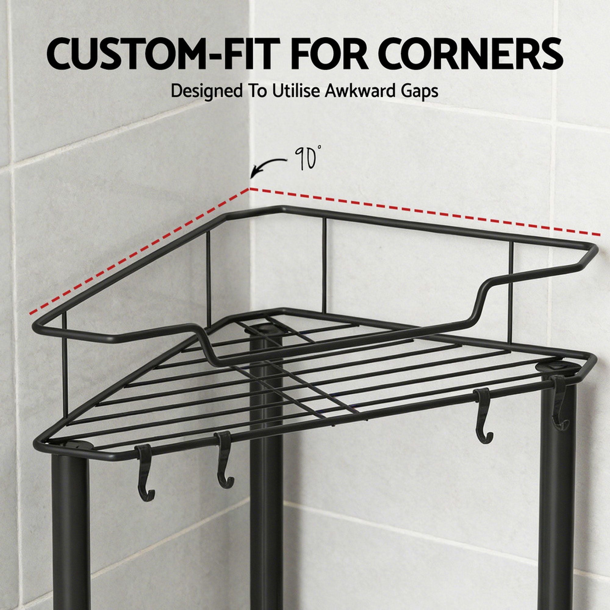 Artiss 2x Floor Standing Shower Caddy 4 Tier Rustproof Bathroom Storage