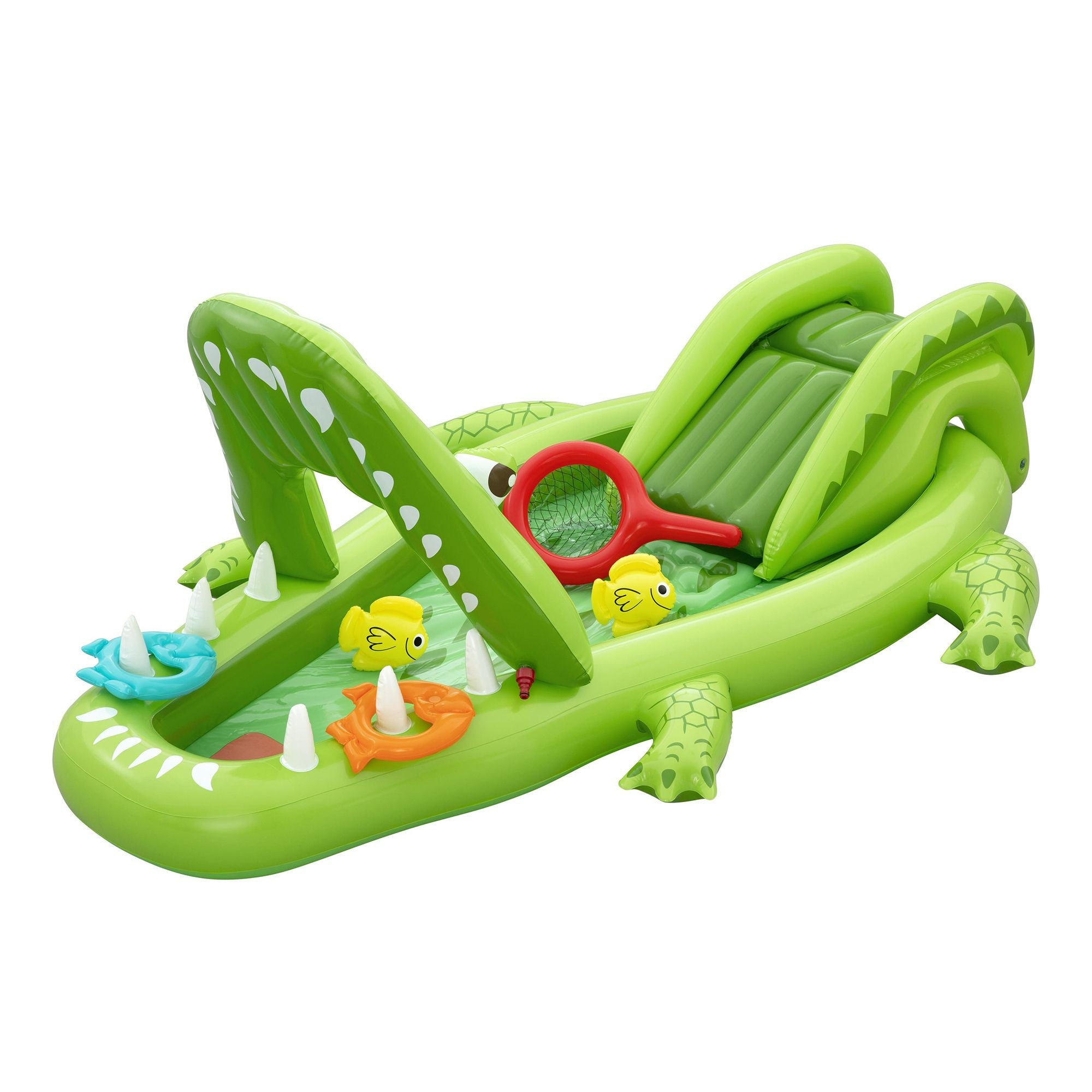 Bestway Inflatable Alligator Kids Play Pool with Slide 234cmx163cm Green