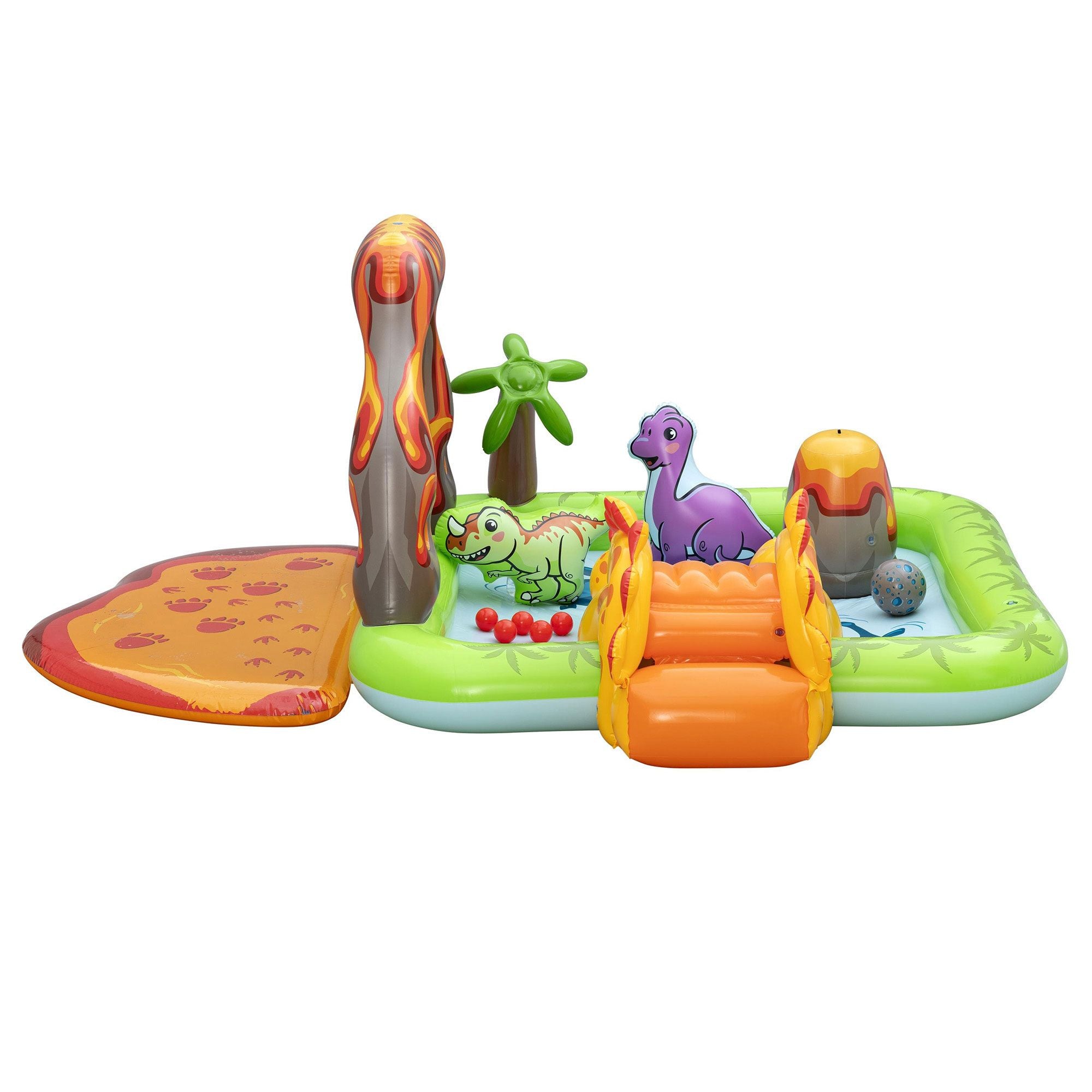 Bestway Inflatable Kids Pool with Slide Balls Play Dinosaur Toy 262cmx188cm