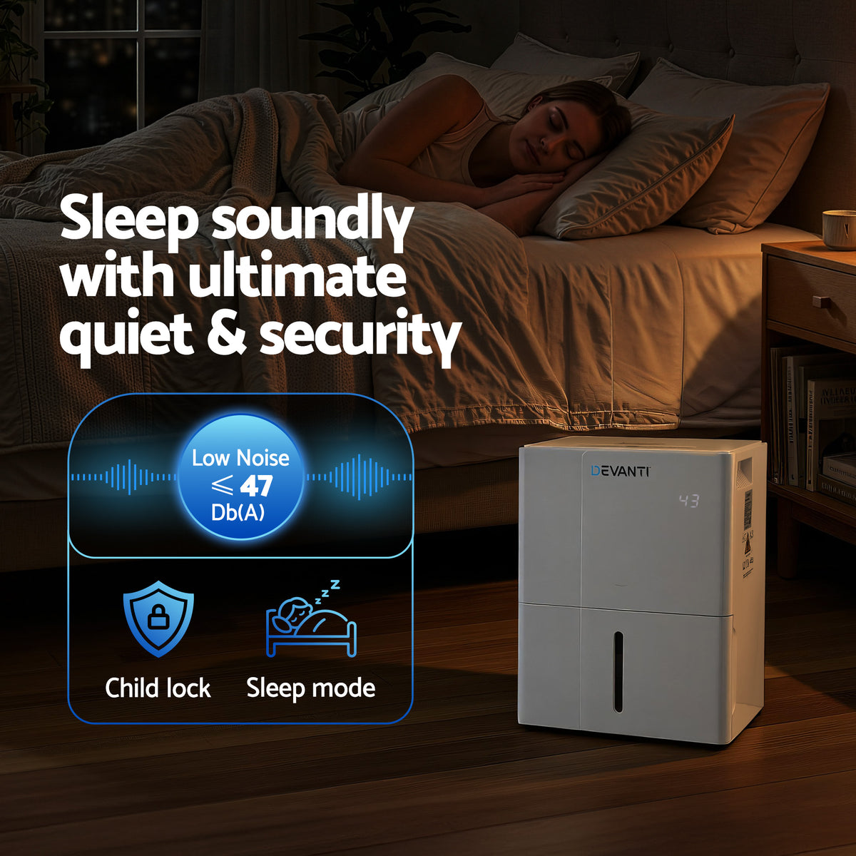 Devanti 30L/Day Dehumidifier Home Air Dryer Mould Moisture 4.7L Tank