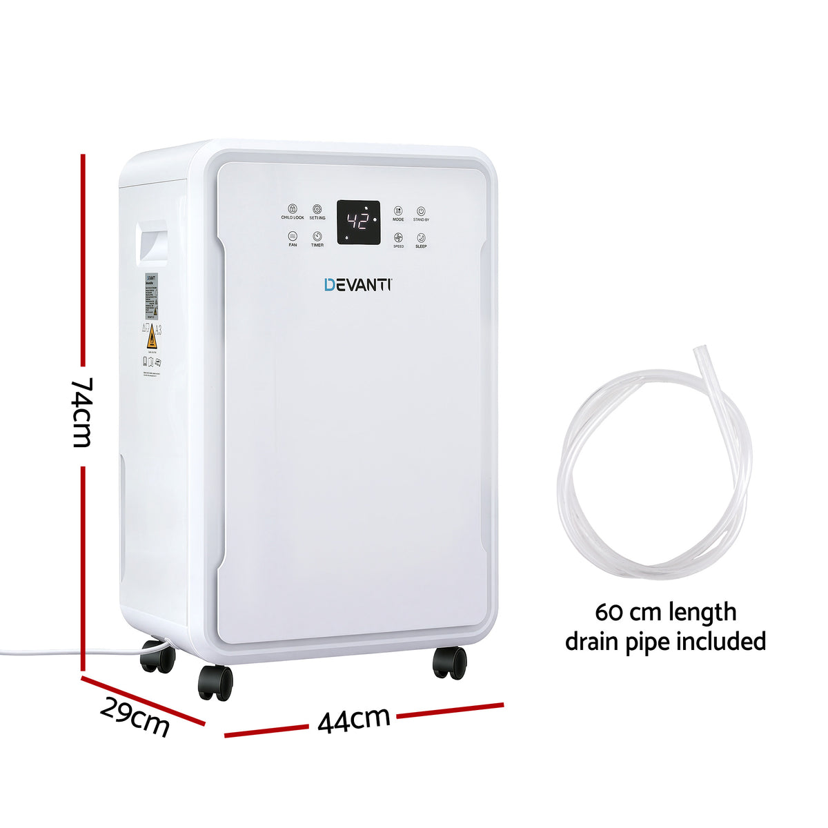 Devanti 50L/Day Dehumidifier Home Air Dryer Mould Moisture 8.5L Tank