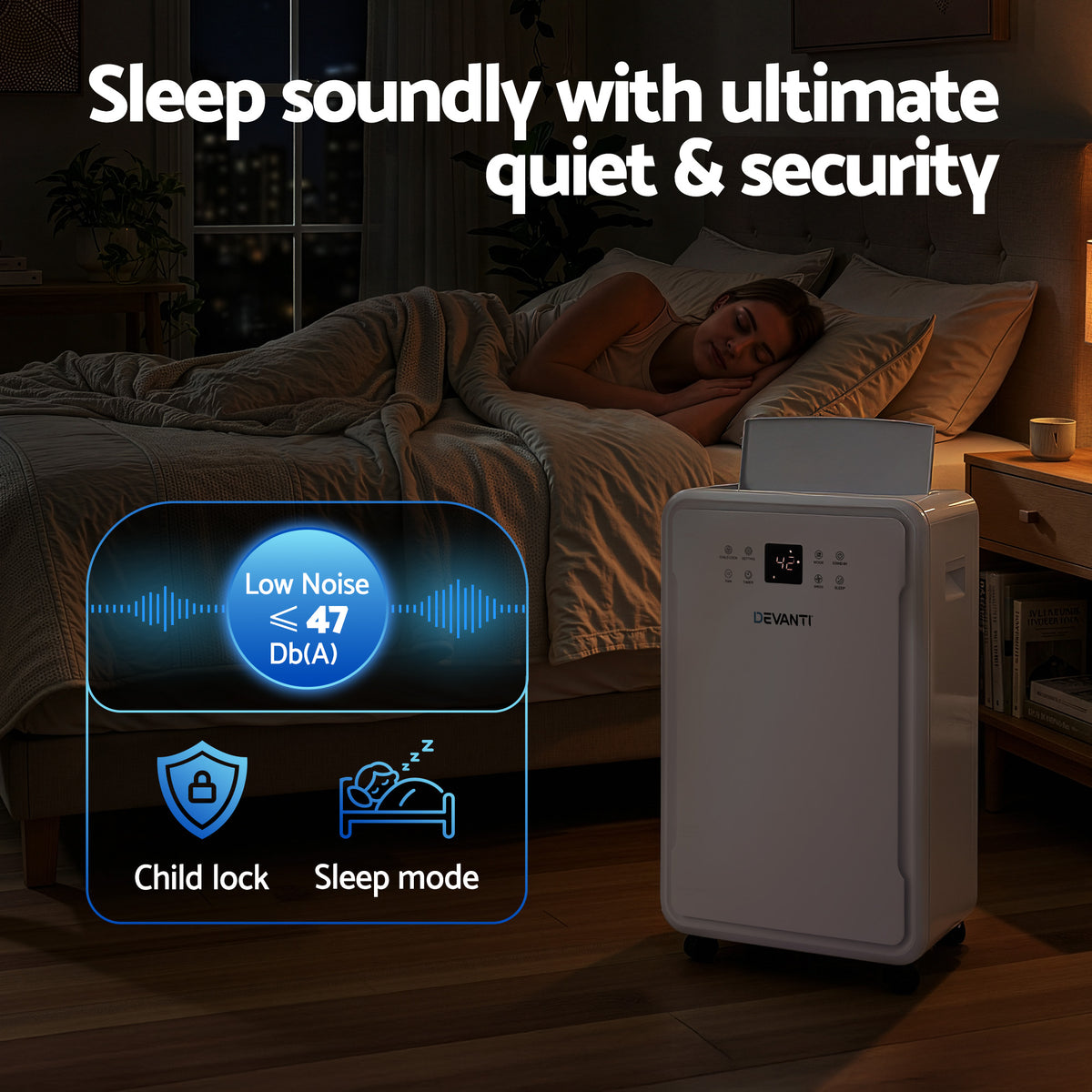 Devanti 50L/Day Dehumidifier Home Air Dryer Mould Moisture 8.5L Tank