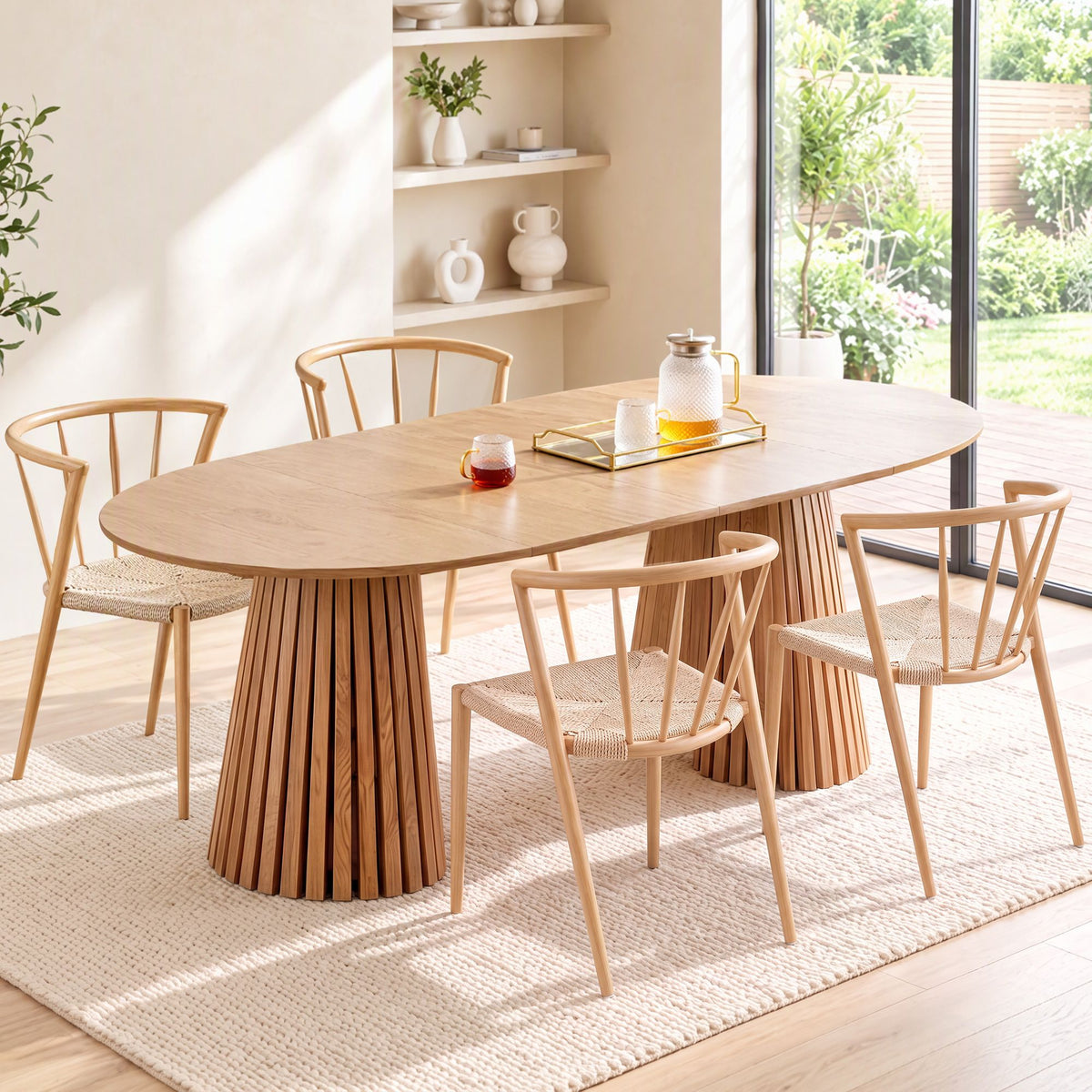 Artiss Dining Chairs Set of 4, Leisure Accent Chair for Living Room & Balcony Spindle Back