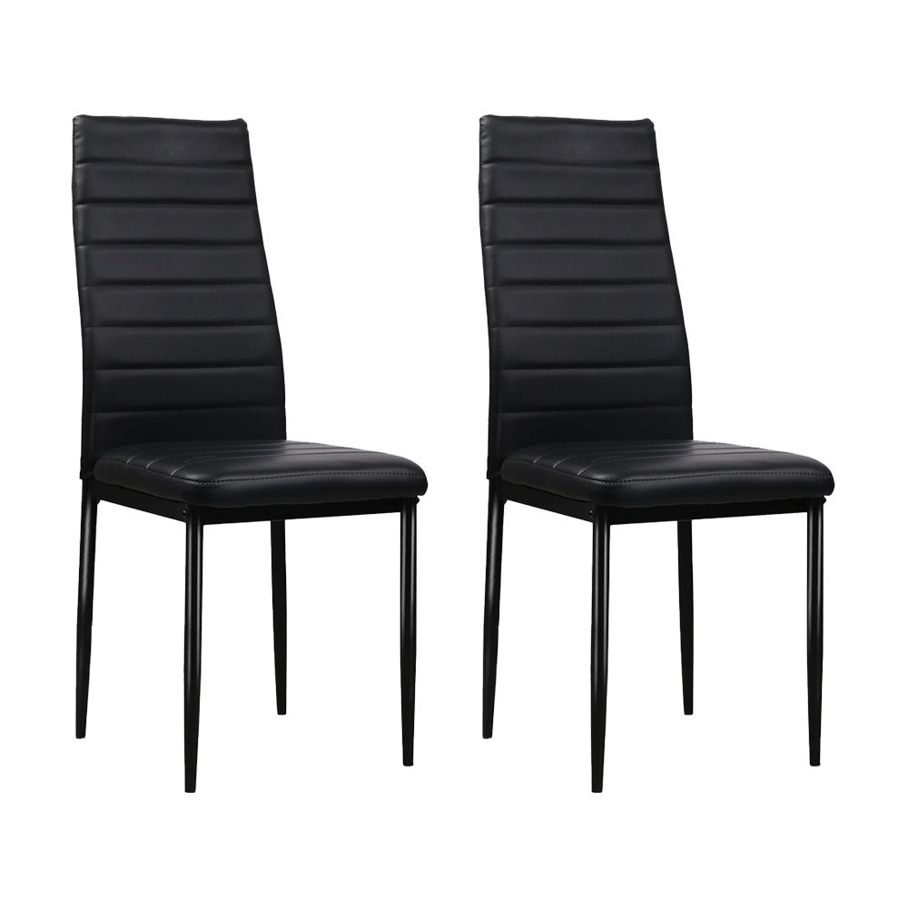 Artiss Dining Chairs Black PU Leather Set of 4 Astra