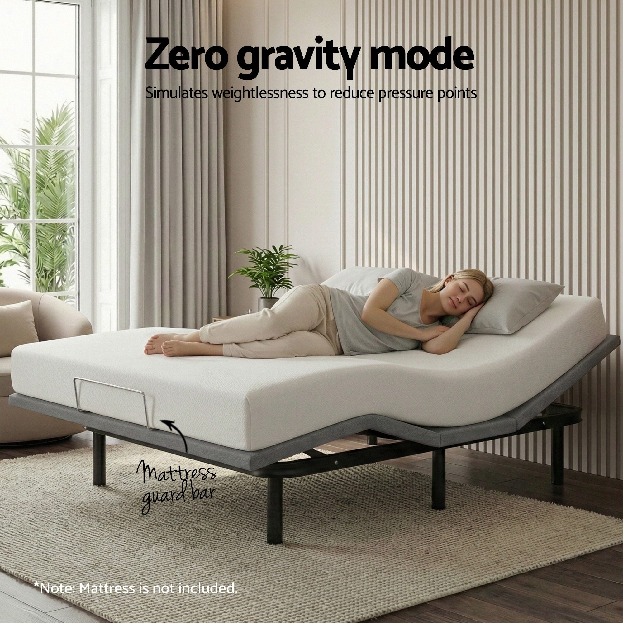 Artiss Adjustable Bed Frame Double Size Electric Bed Base Wireless Remote Control Zero Gravity Power Bed Foundation