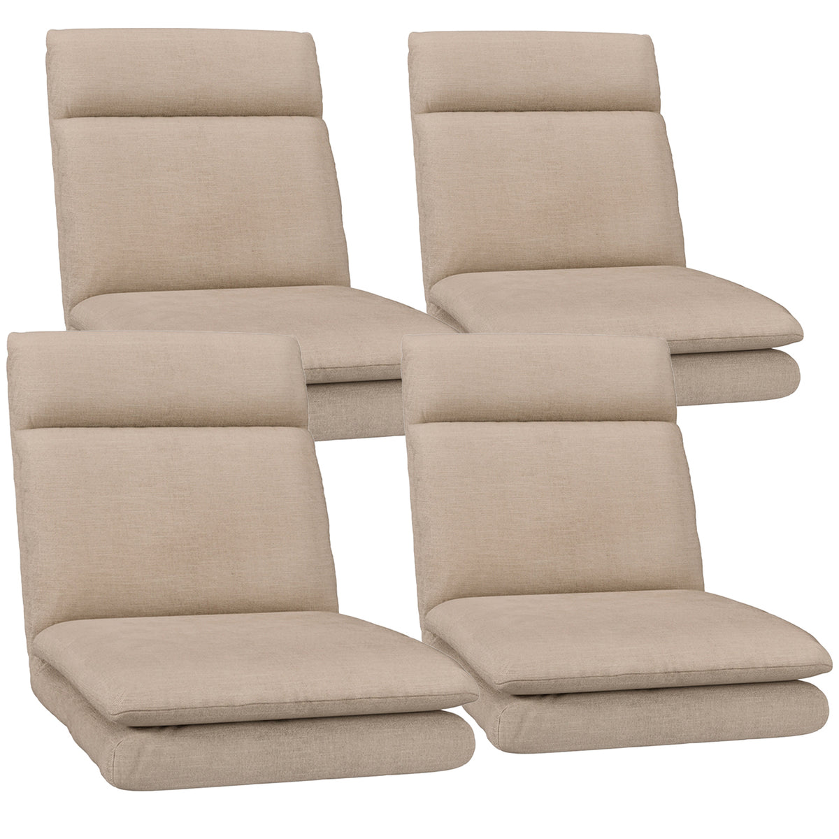Artiss 4XFloor Chair Sofa Linen Beige