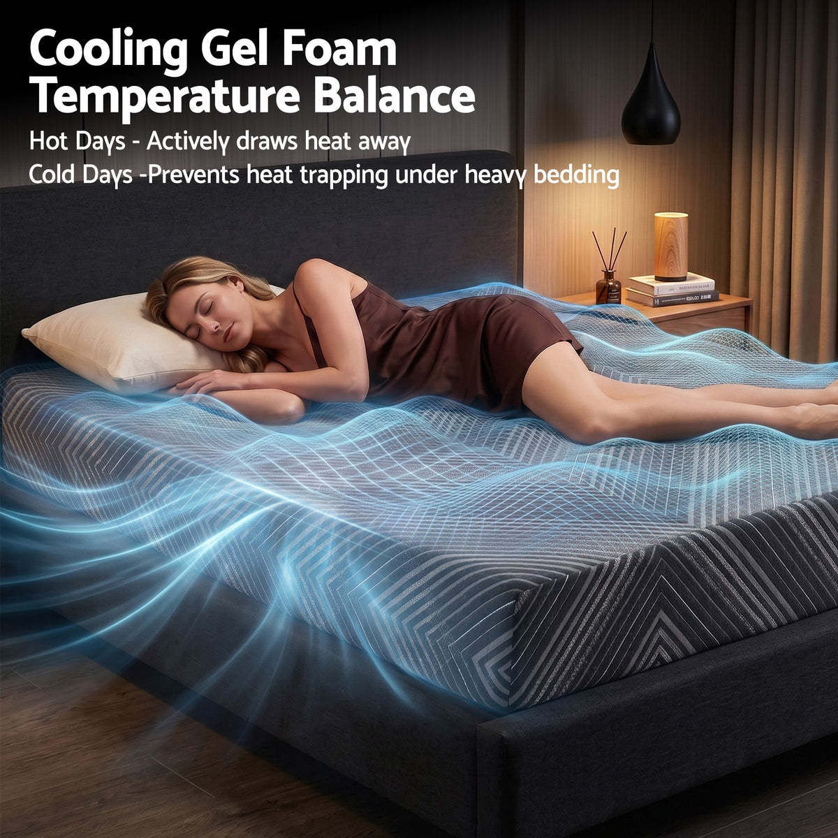 Giselle 25cm King Single Memory Foam Mattress Gel Infused Foam Removable Cover