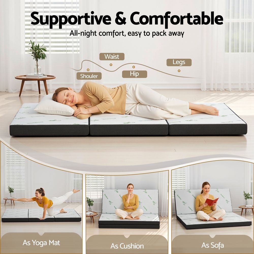 Giselle Foldable Mattress Folding Foam Mattresses Bamboo Queen