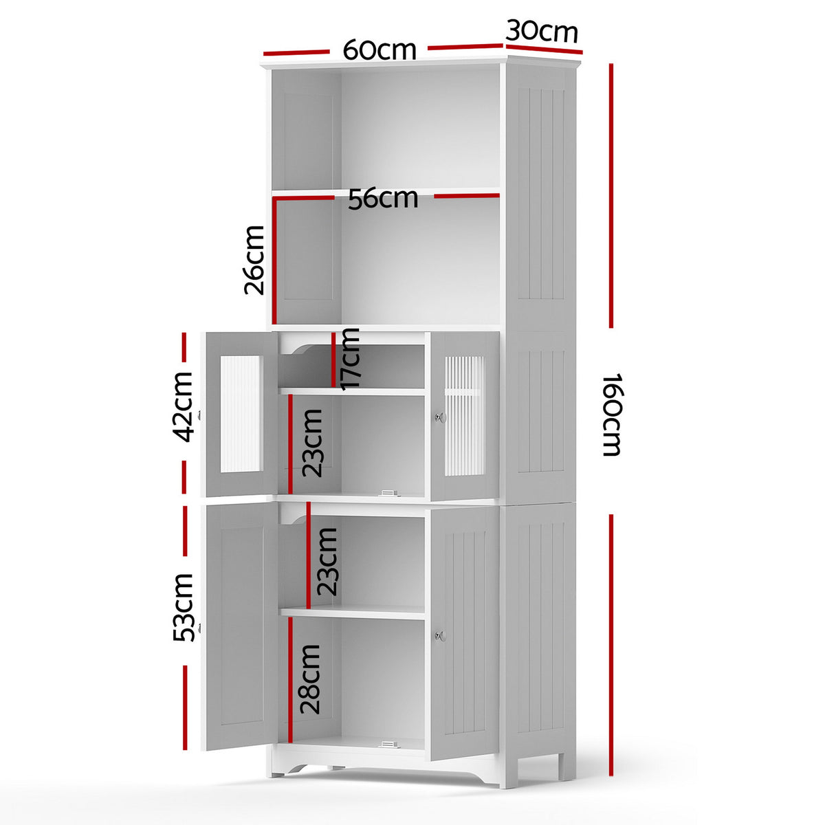 Artiss 2x Buffet Sideboard Cabinet Pantry Kitchen Bathroom Storage Cupboard