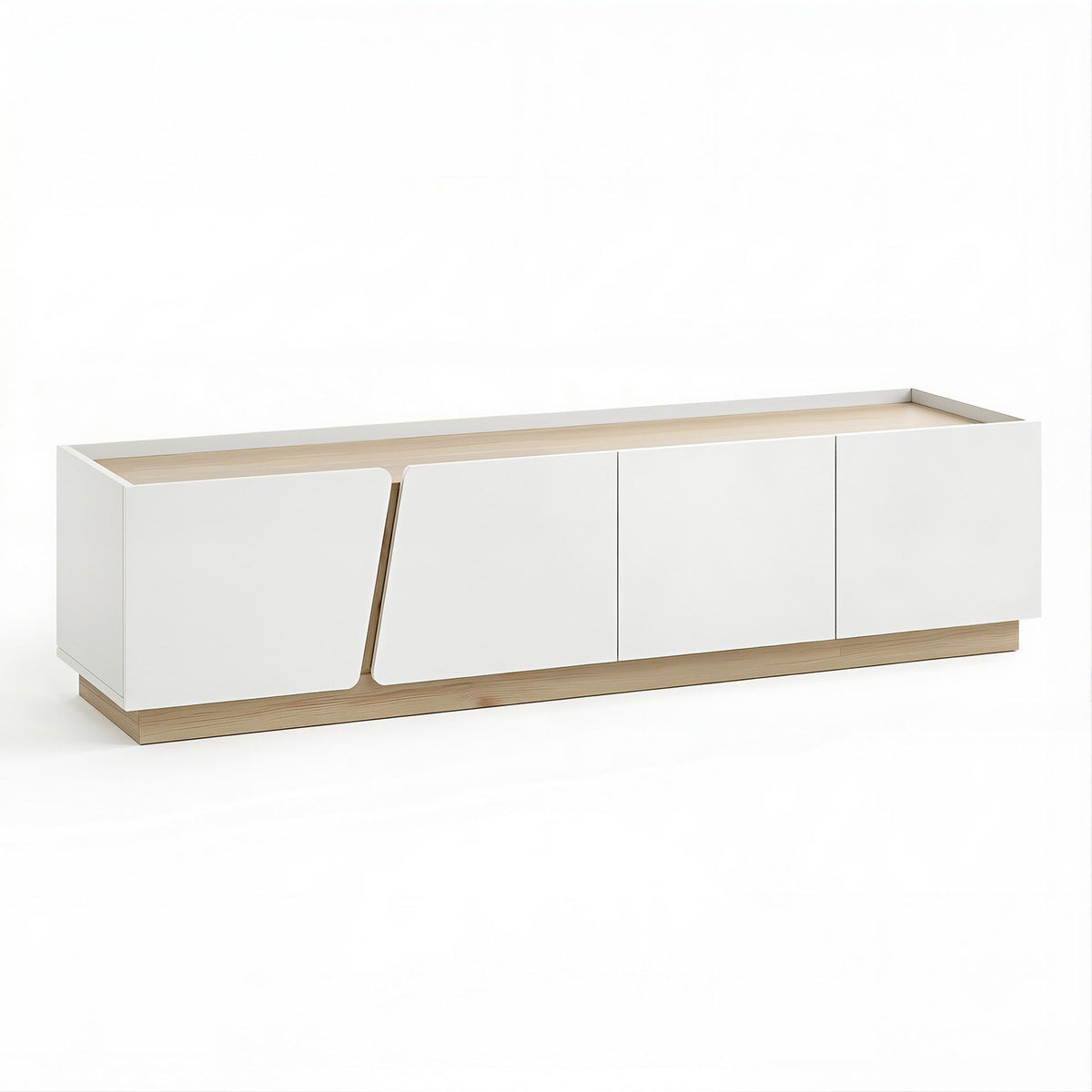 Artiss 180cm TV Unit Storage Cabinet Living Room White & Wood