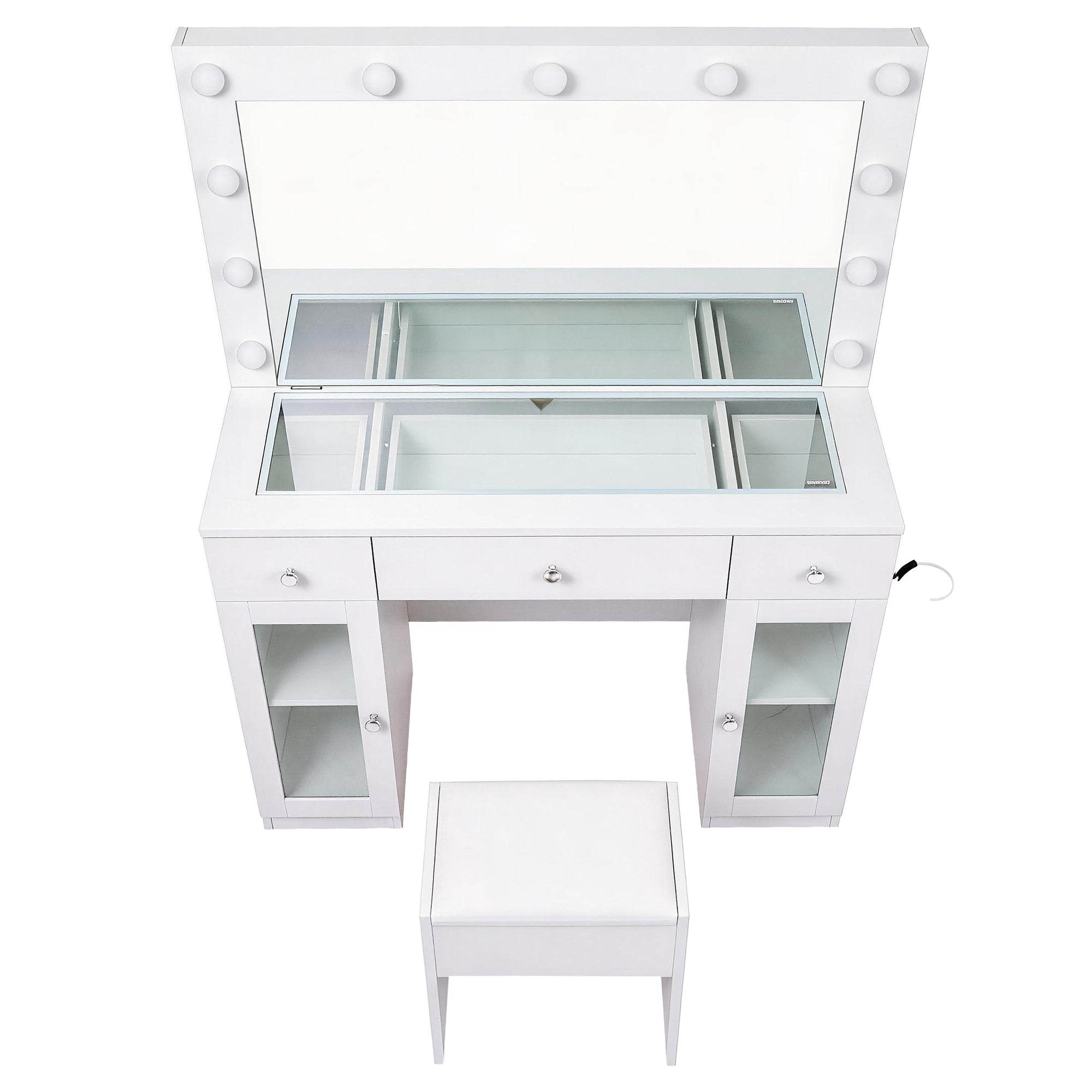 Artiss Dressing Table Vanity Desk Set LED Bulbs RGB Light White