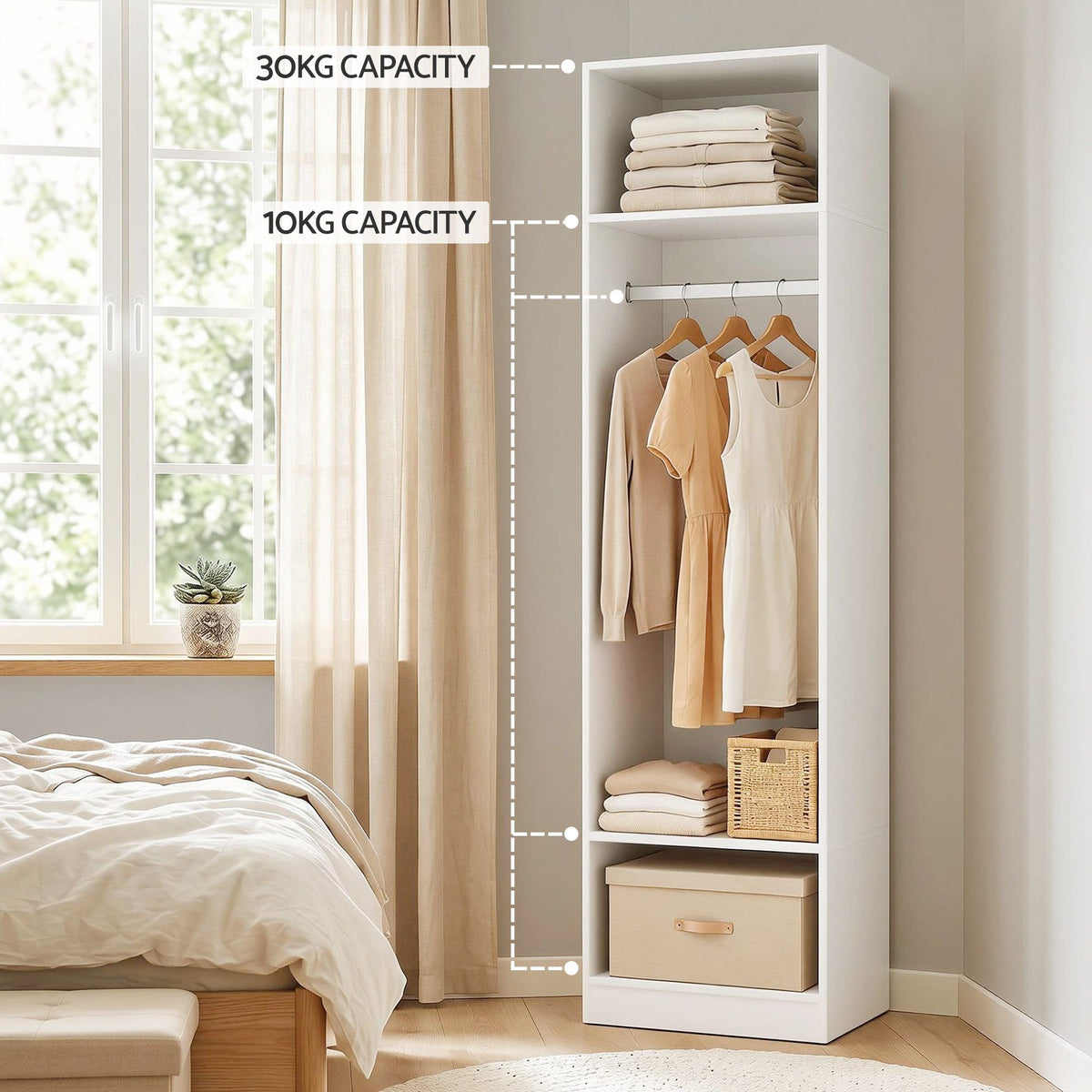 Artiss 2X Wardrobe Clothes Closet Storage Organiser Armoire White