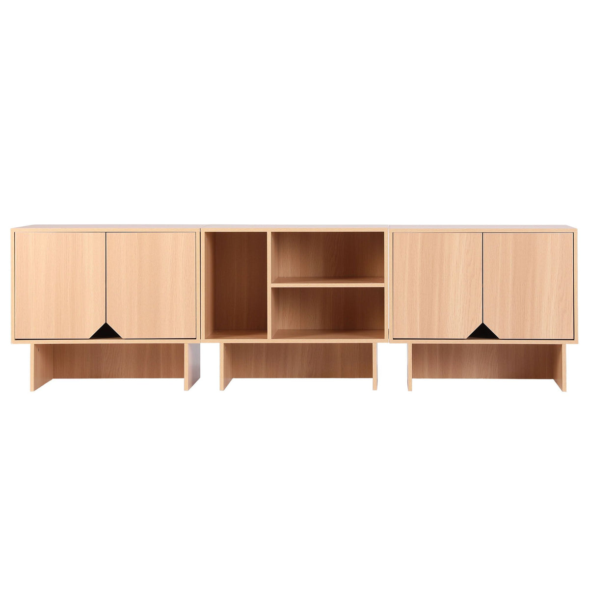 Artiss Modular TV Unit Storage Cabinet Adjustable Shelf Robot-Vac Friendly Pine