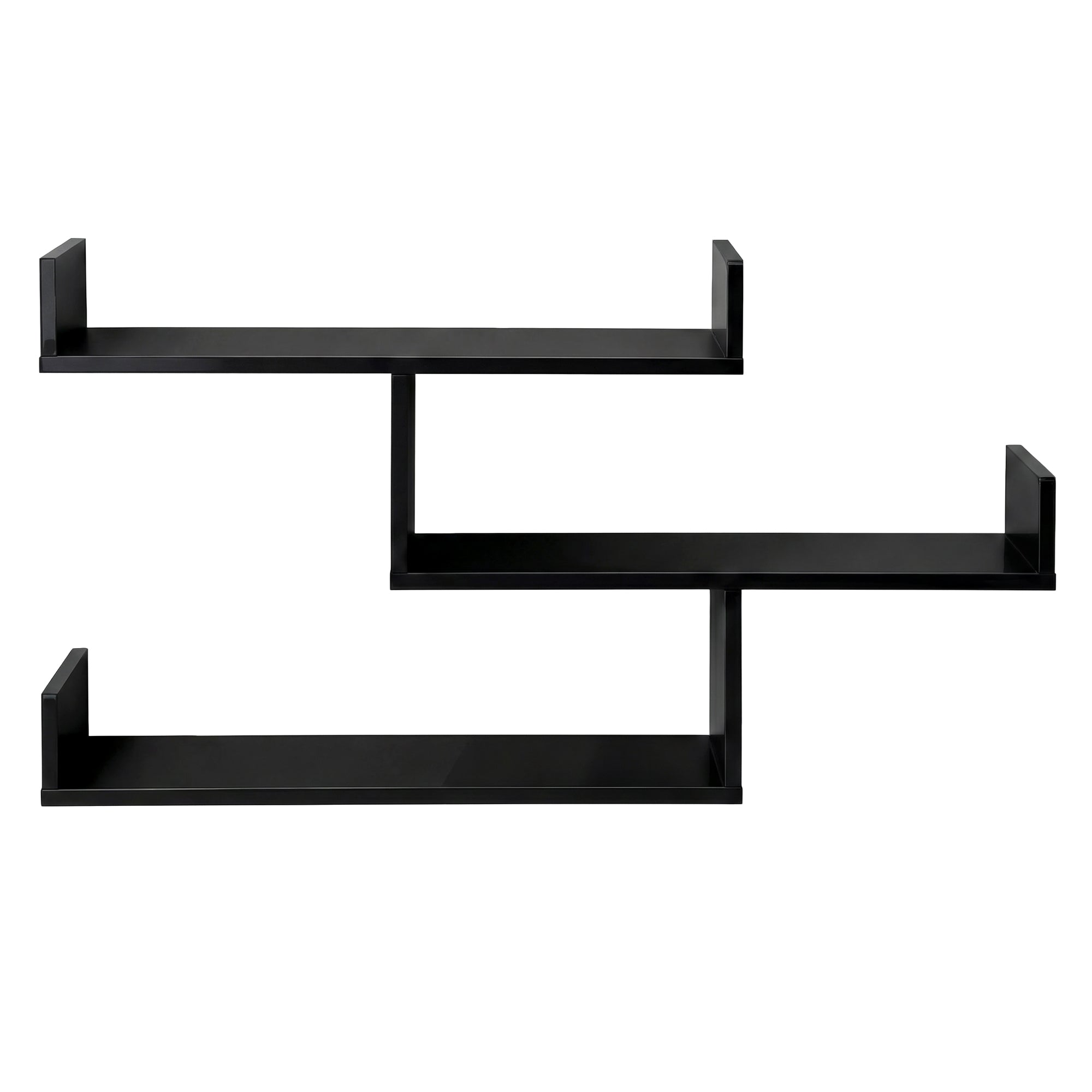 Artiss Floating Wall Shelf 3 Tier Black