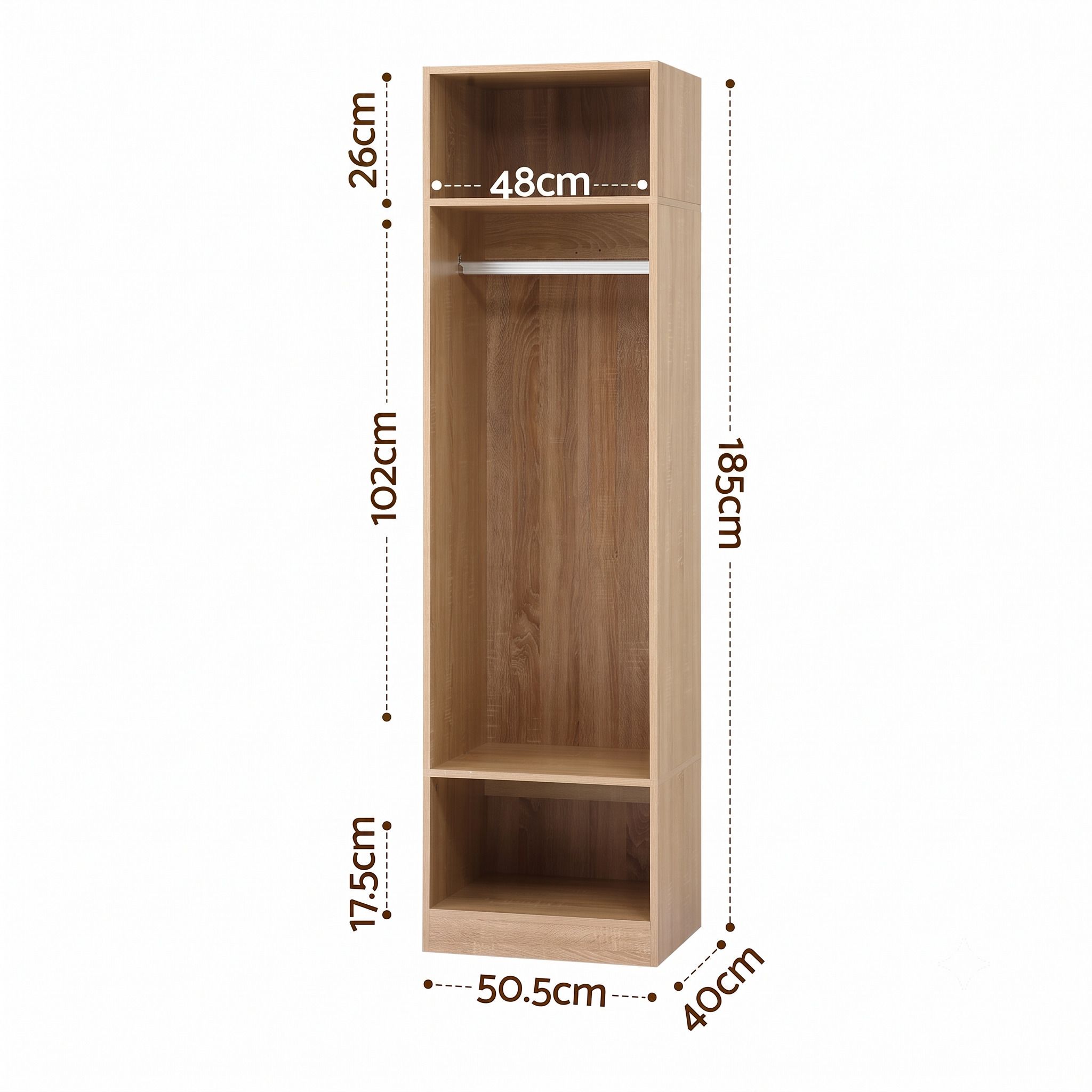 Artiss Wardrobe Clothes Closet Storage Organizer Shelf Pine