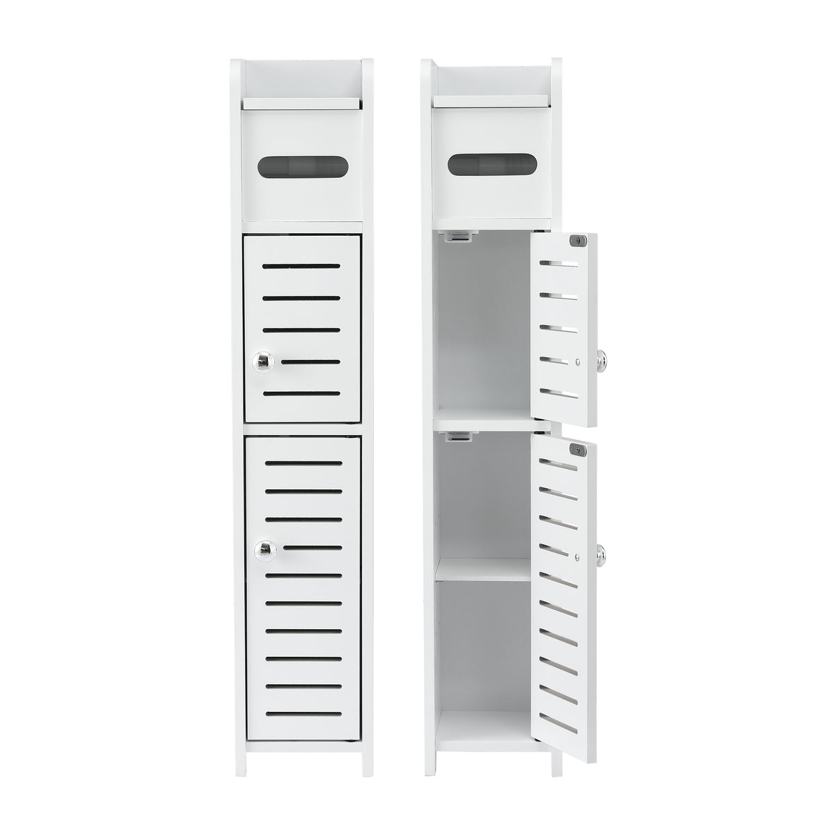 Artiss 2x Bathroom Storage Cabinet 3-Tier Toilet Paper Holder Organizer White