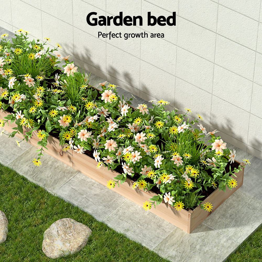 Greenfingers Garden Bed 150x90x30cm Wooden Planter Box Raised Container Growing