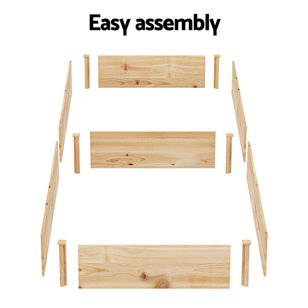 Greenfingers Garden Bed 150x90x30cm Wooden Planter Box Raised Container Growing