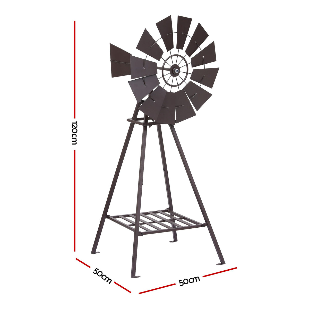 Gardeon Garden Windmill Metal Outdoor Yard Decor 120cm Bronze