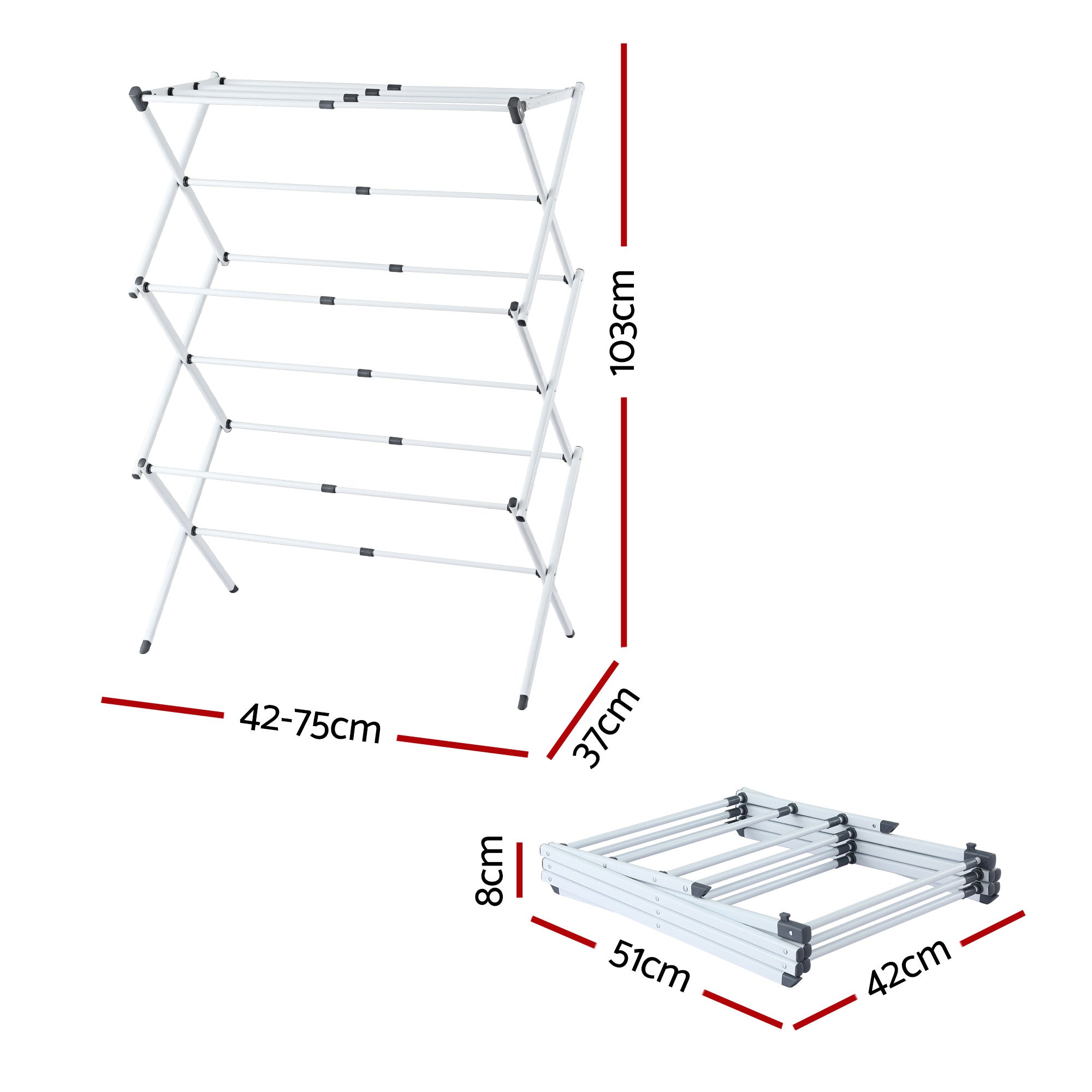 Artiss Clothes Rack Foldable Airer Drying Rack Portable No Assembly Required