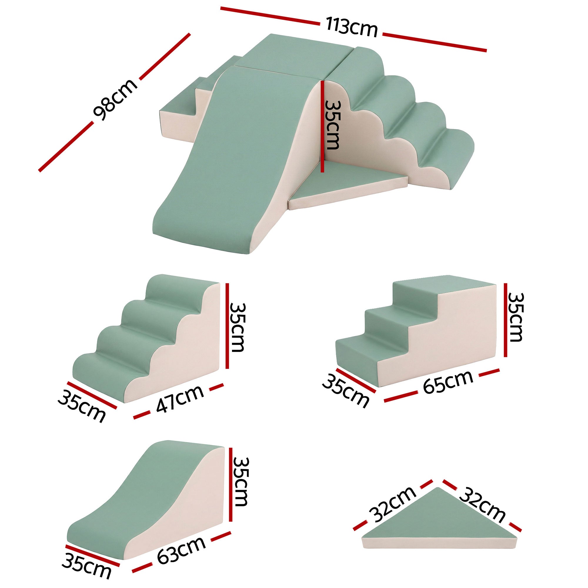 Keezi Kids Climbing Blocks 4-Piece Foam Toddler Playset Soft Indoor Climbing Toy Rocker