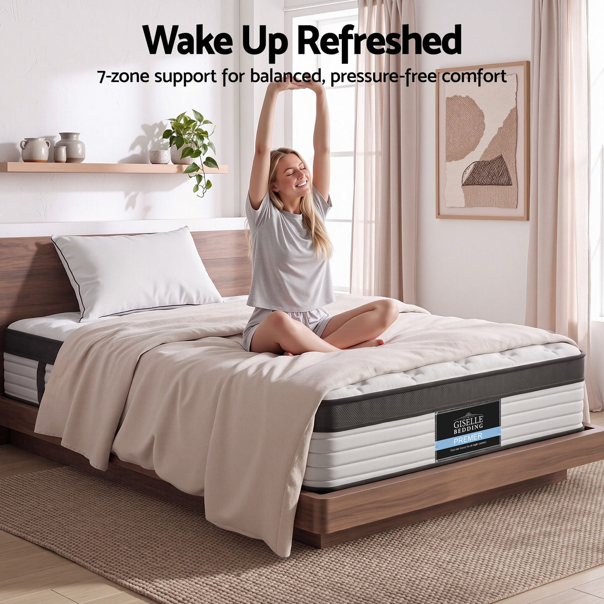 Giselle Bedding 31cm Mattress Euro Top King Single
