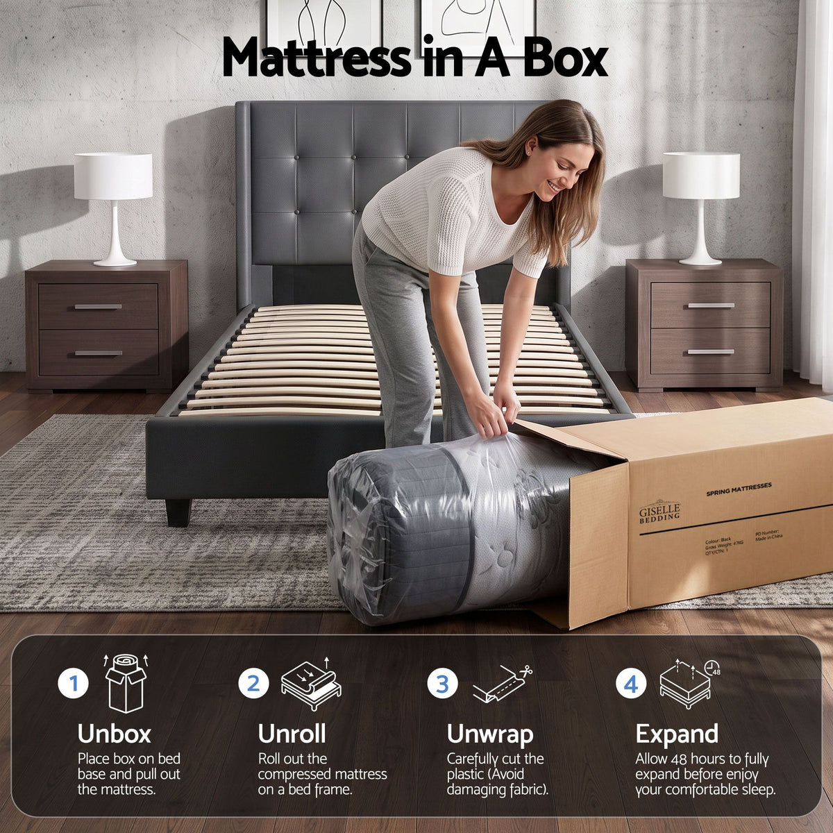 Bed Mattress Giselle 34cm King Single