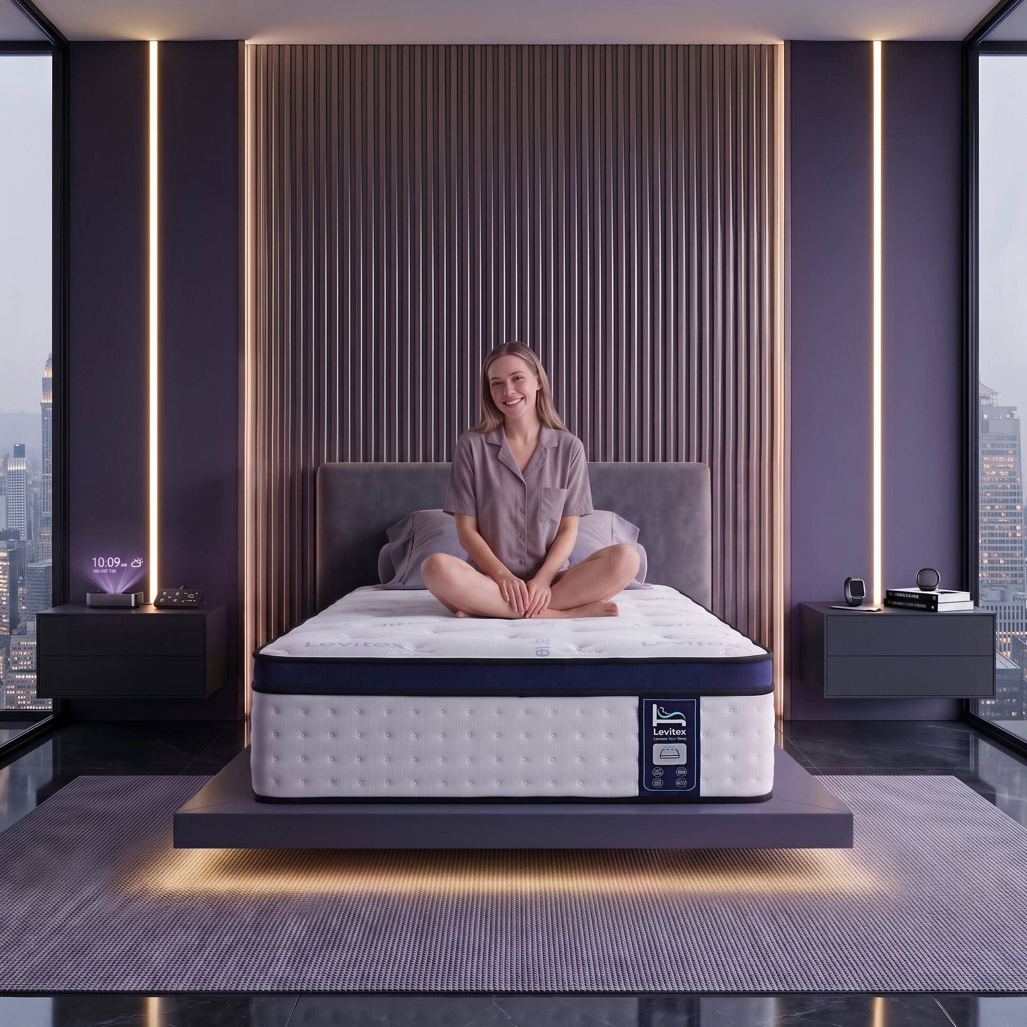 Levitex 35CM Single Mattresses Gel Memory Foam and 7-Zone Ergonomic Pocket Spring, Anti-Roll Dual-Row Edge, Triple Cooling System for Hot Sleepers