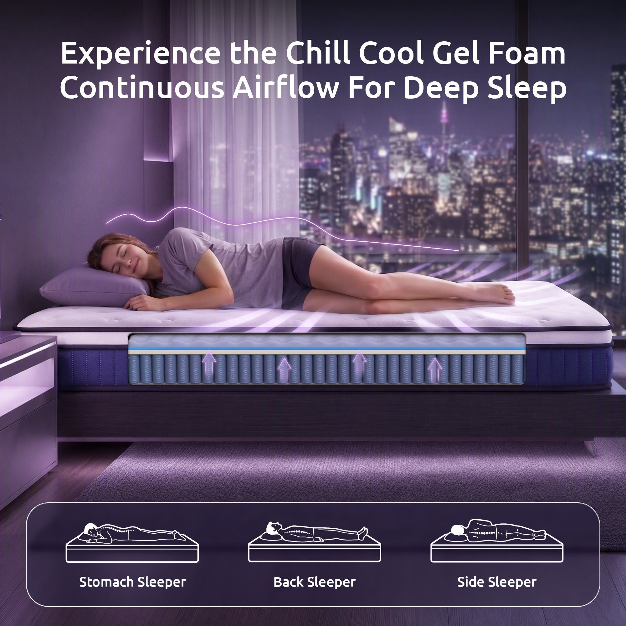 Levitex Single Mattress 23CM With Pocket Spring & Cooling Gel Foam, Medium-Firm Full-Body Support, Mattresses In A Box