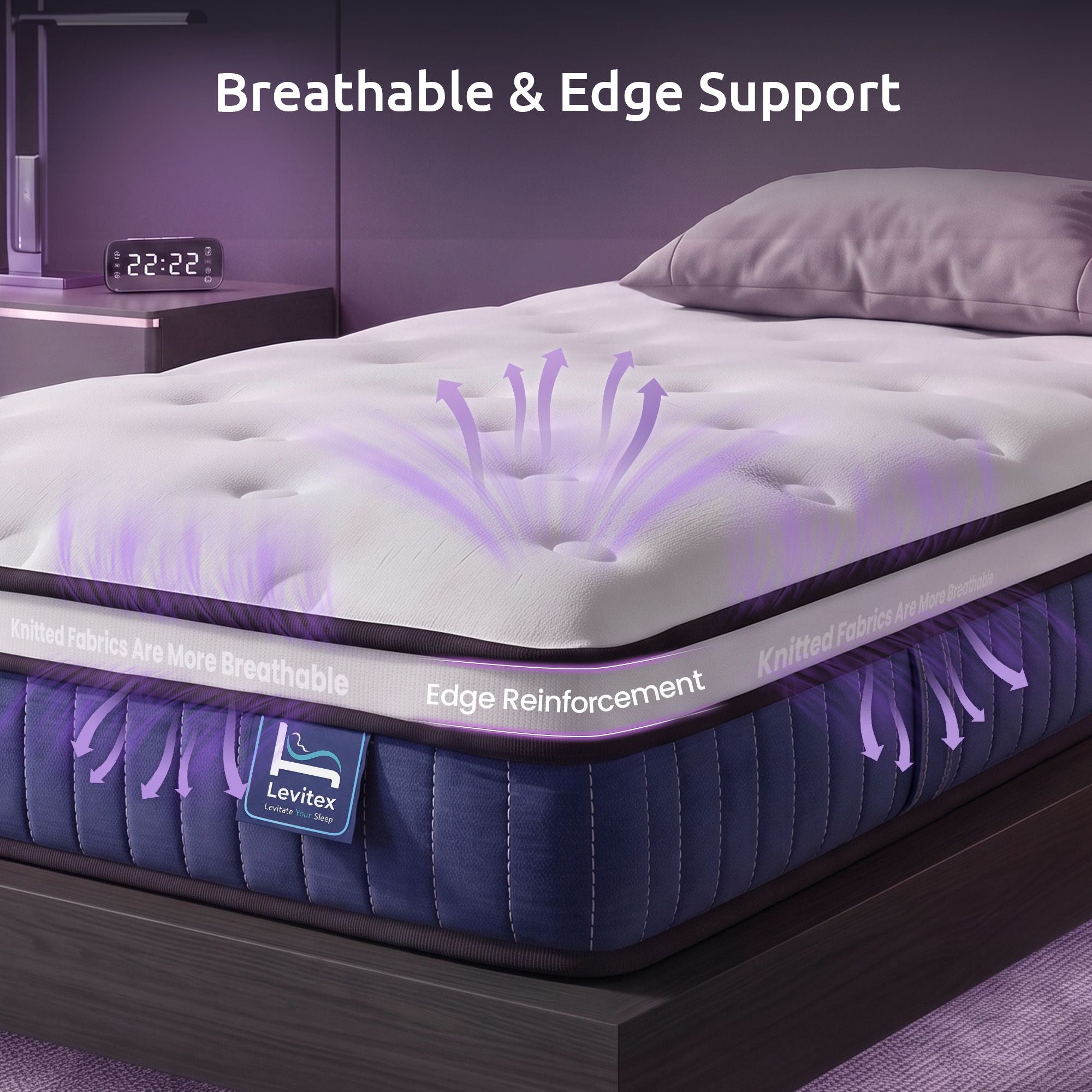 Levitex Single Mattress 23CM With Pocket Spring & Cooling Gel Foam, Medium-Firm Full-Body Support, Mattresses In A Box
