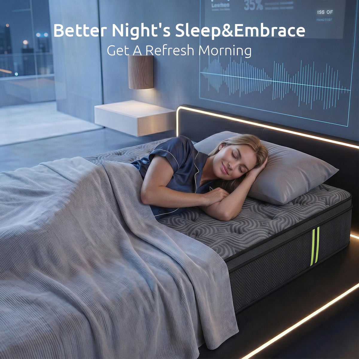 Levitex King Single Mattress 34 cm 5-Zone Pressure Relief Pocket Spring with Reinforced Edge Support & Breathable Gel Memory Foam Hybrid Mattress