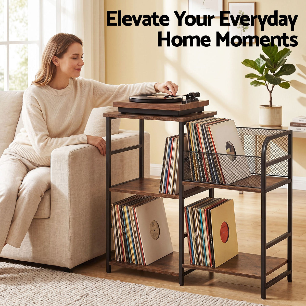 Artiss Record Player Stand with Vinyl Record Storage Turntable Stand