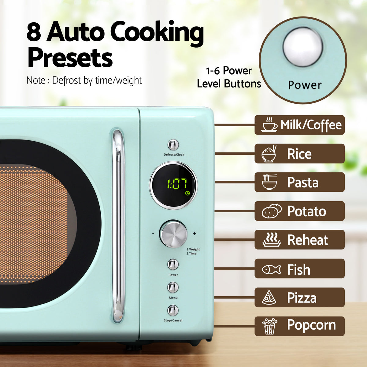 Devanti 20L Microwave Oven 700W Green