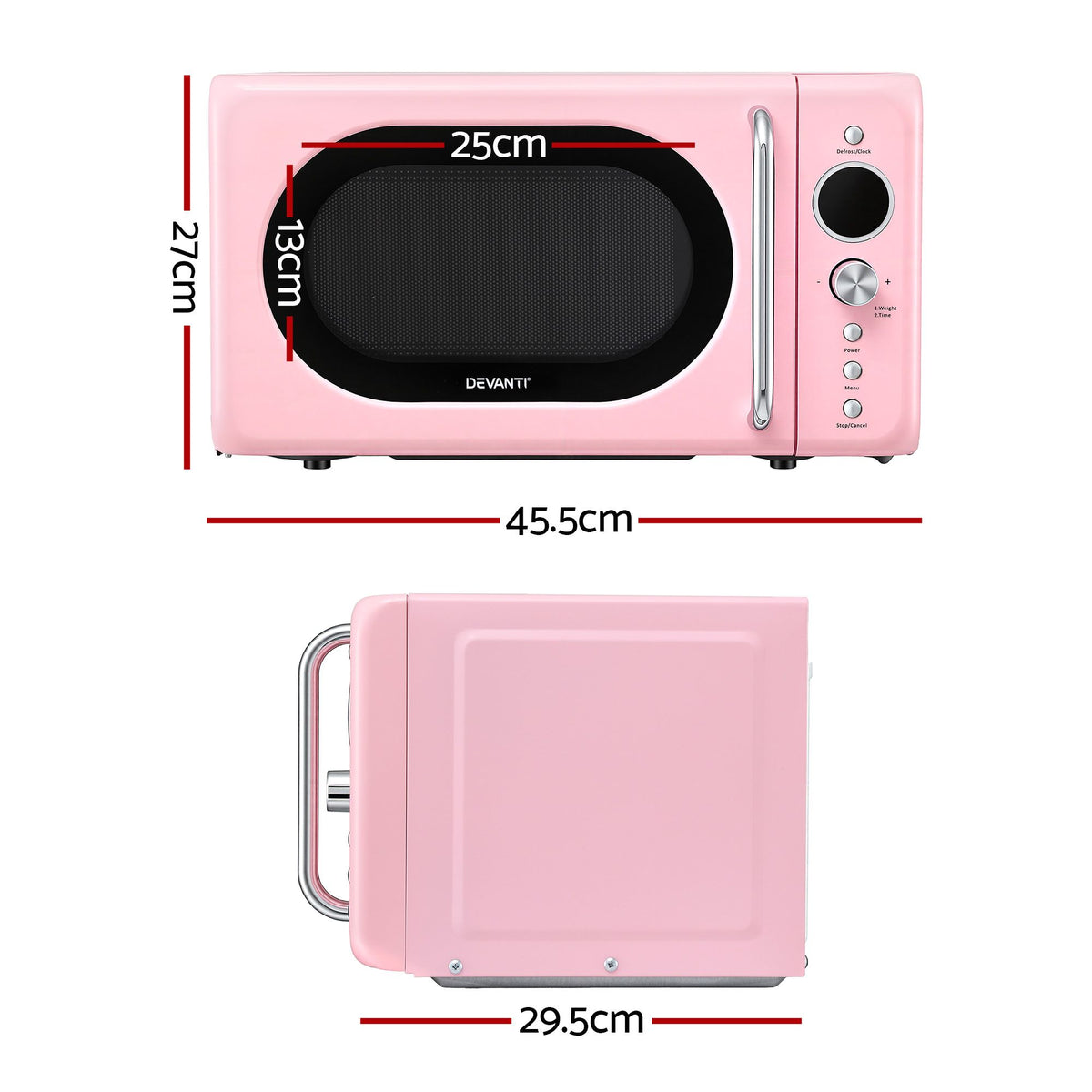 Devanti 20L Microwave Oven 700W Pink