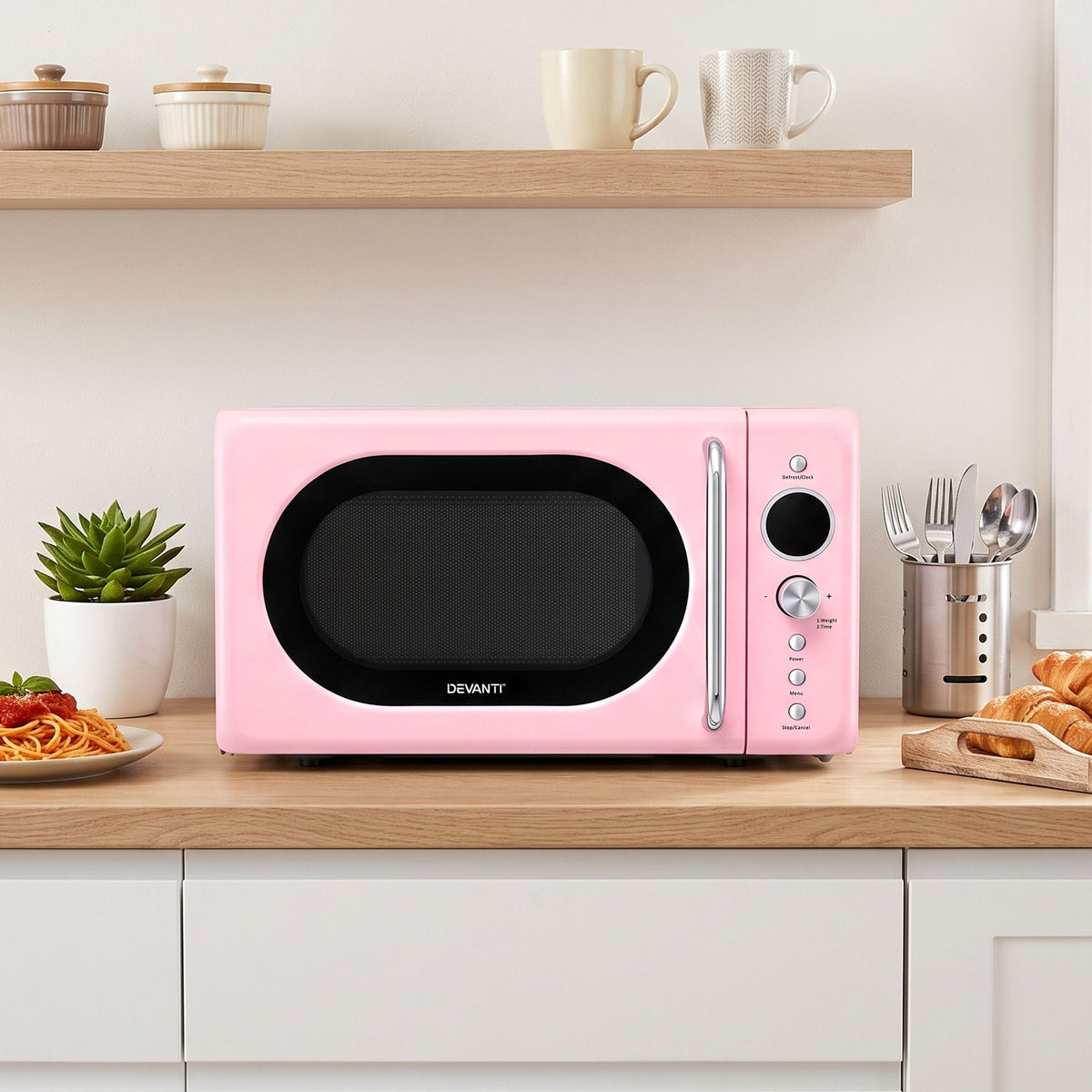 Devanti 20L Microwave Oven 700W Pink