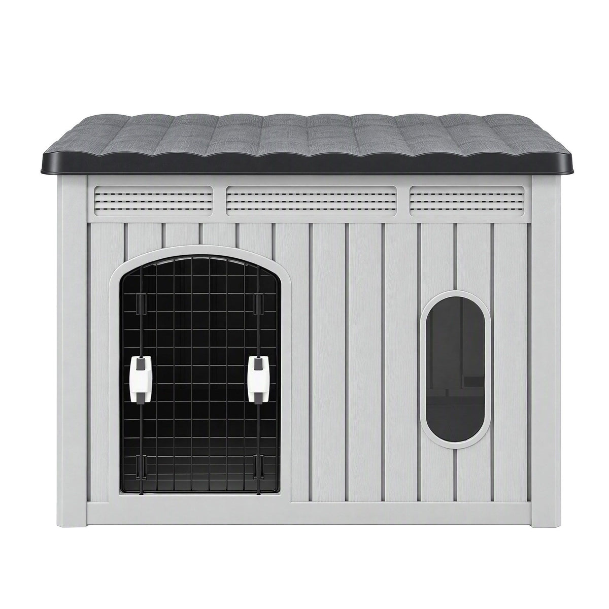 i.Pet 109cm Large Dog House Outdoor Pet Kennel with Metal Door Grey