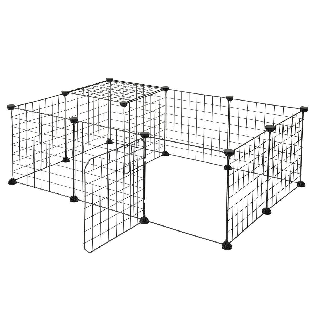 i.Pet Dog Playpen 12 Panels Pet Playpen 35x35cm Iron DIY Enclosure for Small Animals