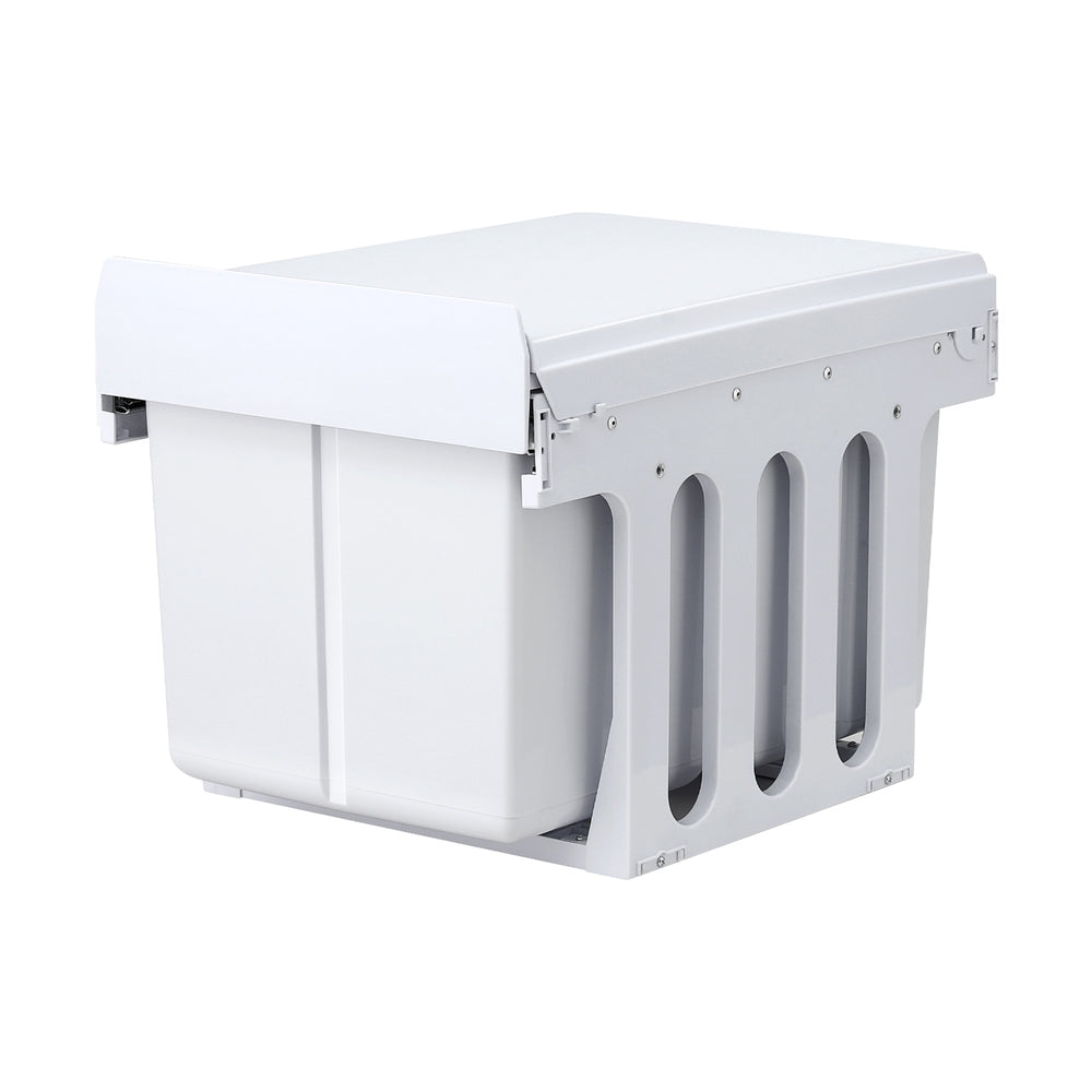 Cefito Pull Out Bin Kitchen Triple Slide Garbage Rubbish Bins Basket White 31L