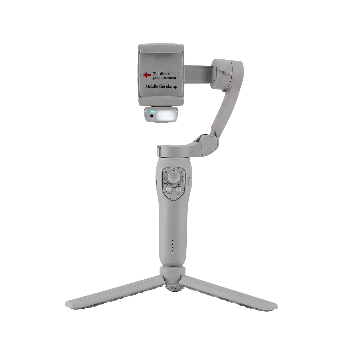 Devanti 3-Axis Handheld Gimbal Stabilizer for Smartphone & Tripod AI Tracking Fill Light
