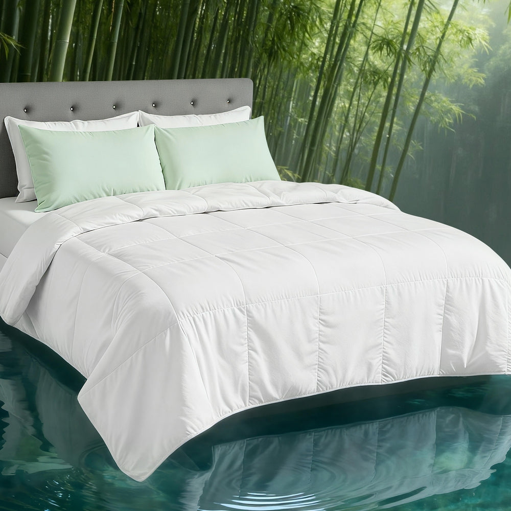 Giselle Bedding 200GSM Bamboo Quilt Summer Quilts All Season Doona Duvet Lightweight King