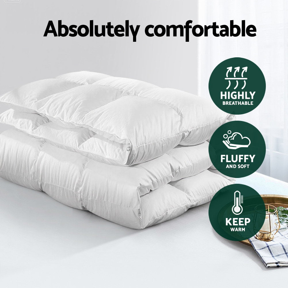 Giselle Bedding 700GSM Duck Down Feather Quilt Duvet Doona Winter Blanket Double