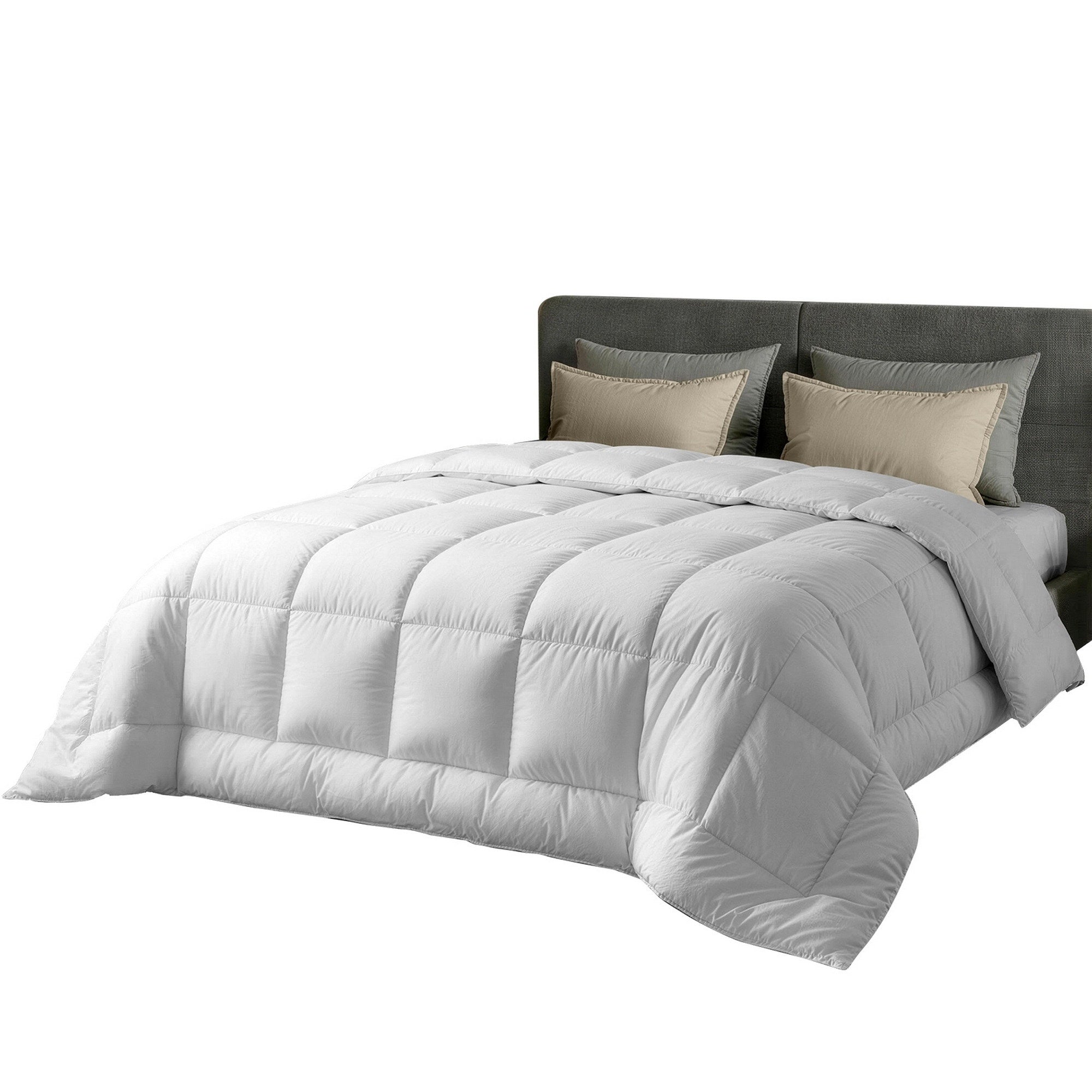 Giselle Bedding Wool Quilt 500GSM Thick Super King Winter Doona Baffle Box Construction 100% Wool Filling