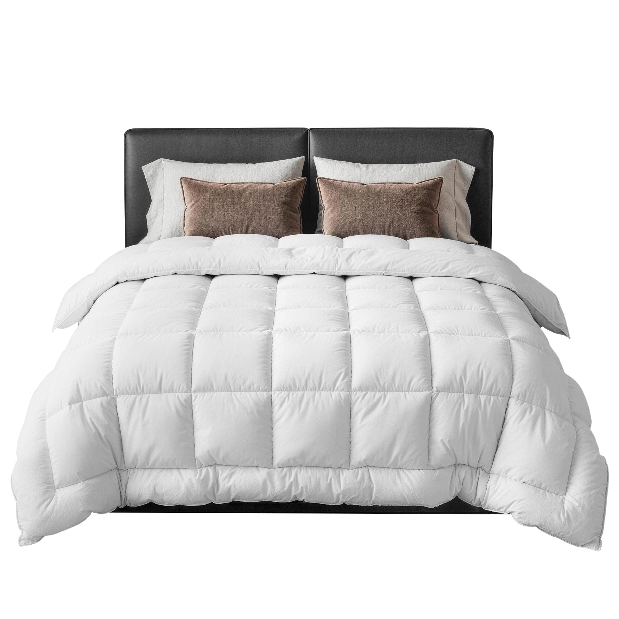 Giselle Bedding Wool Quilt 800GSM Extra Thick Double Winter Doona Baffle Box Construction 100% Wool Filling