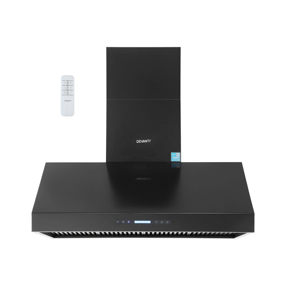 Devanti 1200mm Commercial BBQ Range Hood Dual Motor W/ Remote Control Black