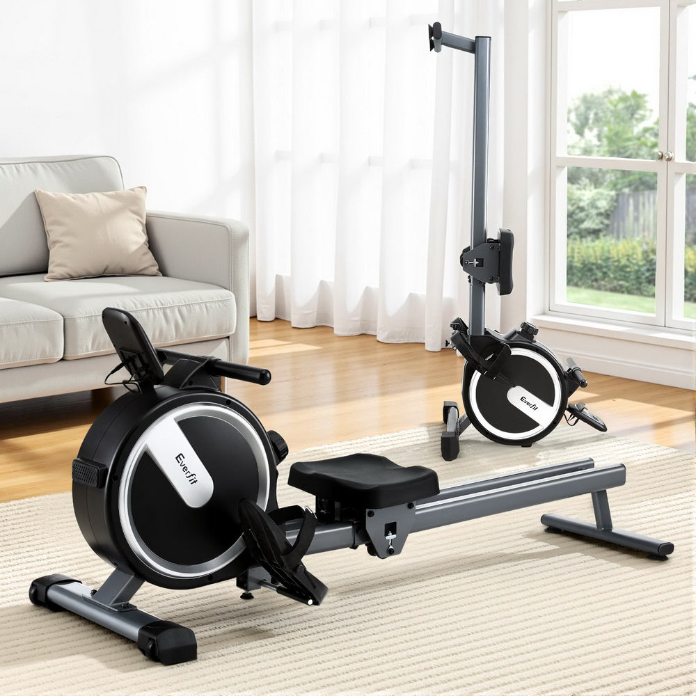 Everfit 16 Level Magnetic Rowing Machine for Home with App Connect Black